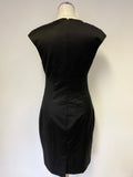 TED BAKER BLACK WOOL BLEND SLEEVELESS PENCIL DRESS SIZE 2 UK 10/12