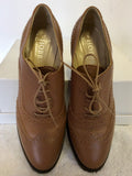 HOBBS TAN BROWN LEATHER LACE UP HEELS SIZE 5/38