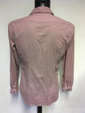 PAUL SMITH RED,WHITE & GREY PRINT COTTON SHIRT SIZE M