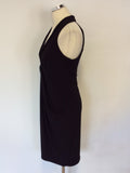 FRANK LYMAN BLACK PLEATED FRONT SLEEVELESS DRESS SIZE 12