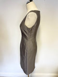 LK BENNETT GREY WOOL & SILK PENCIL DRESS & JACKET SUIT SIZE 10