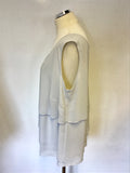 CHESCA PALE GREY TIERED LAYER SLEEVELESS TOP SIZE XL