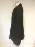 PLANET BLACK EMBOSSED PRINT KNEE LENGTH COAT SIZE 14