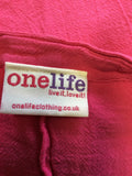 ONE LIFE HOT PINK COTTON OVERSIZE LAGENLOOK TOP SIZE M