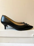 LK BENNETT CLARA BLACK LEATHER KITTEN HEELS SIZE 6/39