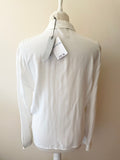 BRAND NEW YAYA WOMAN OFF WHITE TIE FRONT LONG SLEEVE SHIRT SIZE 42 UK 14