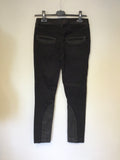 KAREN MILLEN BLACK SKINNY LEG CONTRAST WAX COTTON JEANS SIZE 8