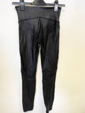 SPANX MOTO BLACK FAUX LEATHER STRETCH SKINNY LEGGINGS SIZE S/P