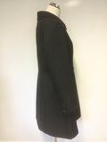 PLANET BLACK EMBOSSED PRINT KNEE LENGTH COAT SIZE 14