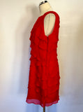 BRAND NEW COAST RED SILK TIERED LAYERED SHIFT DRESS SIZE 14