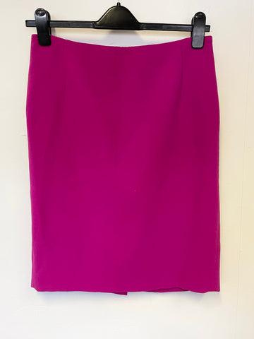 HOBBS CERISE PINK FITTED JACKET & PENCIL SKIRT SUIT SIZE 12