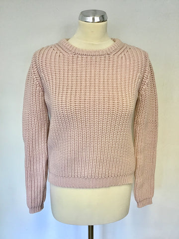 BRAND NEW YAYA WOMEN BLUSH PINK COTTON CHUNKY KNIT JUMPER SIZE S