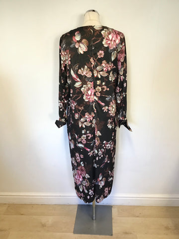 MODERN RARITY FLORAL PRINT LONG SLEEVE CALF LENGTH DRESS SIZE 12