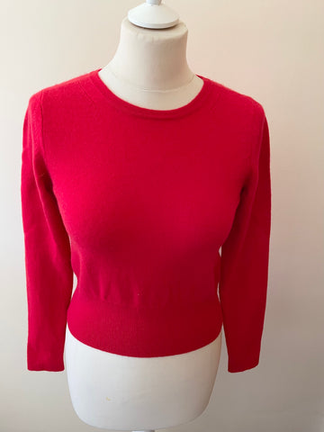 PURE COLLECTION RED 100% CASHMERE LONG SLEEVE SHORT JUMPER SIZE 10