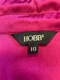 HOBBS CRANBERRY SILK 3/4 SLEEVE BLOUSE SIZE 10