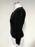 HOBBS BLACK SILK, COTTON & CASHMERE BLEND CARDIGAN SIZE M