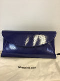 BRAND NEW LK BENNETT SYBILA UKTRA BLUE SAFFIANO PATENT HEELS & MATCHING CLUTCH / SHOULDER BAG SIZE 5.5/38.5