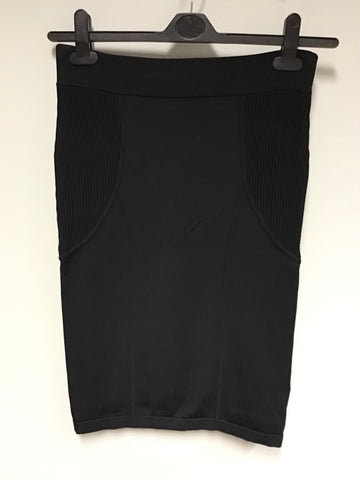 KAREN MILLEN BLACK STRETCH PENCIL SKIRT SIZE 3 UK 12