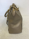 COACH PALE GOLD LEATHER TOTE BAG WITH GOLD CHAIN SHOULDER STRAPS