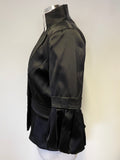 KAREN MILLEN BLACK FITTED 3/4 PLEAT TRIM SLEEVE SPECIAL OCCASION JACKET SIZE 14