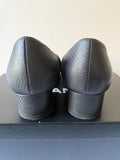 CHANEL BLACK LEATHER BLOCK HEEL COURT SHOES SIZE 6/39