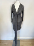 VIVIENNE WESTWOOD ANGLOMANIA GREY WOOL LONG SLEEVE MULTI WAY TIE DRESS SIZE S