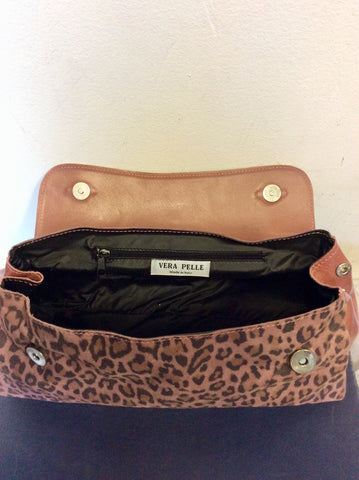 BRAND NEW PASHA PINK PONYSKIN & LEOPARD PRINT LEATHER HAND/ SHOULDER BAG