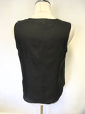 TWENTY8TWELVE ELLA BLACK SILK PLEATED TRIM SLEEVELESS TOP SIZE 12