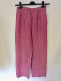 MINUET PINK LINEN JACKET & TROUSER SUIT SIZE 10/12