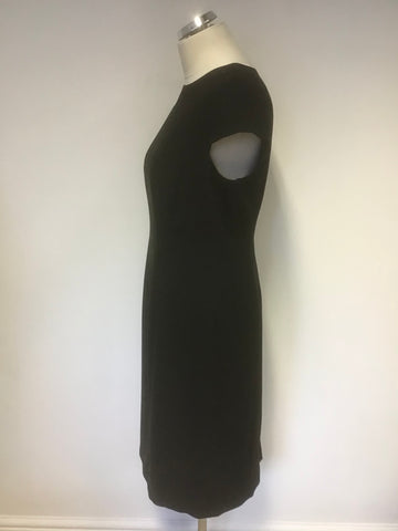 HOBBS BLACK CAP SLEEVE PENCIL DRESS SIZE 12