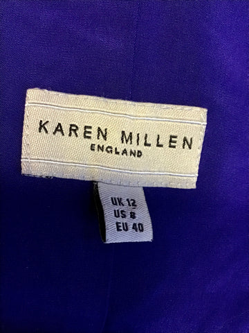 KAREN MILLEN ROYAL BLUE SATIN HALTER NECK SPECIAL OCCASION PENCIL DRESS SIZE 12