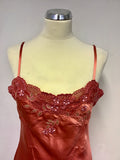 KAREN MILLEN SALMON EMBROIDERED LACE TRIM SLIP DRESS SIZE 14