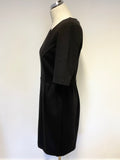 LK BENNETT MIMI BLACK STRETCH JERSEY DRESS SIZE 14