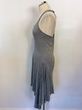 WHISTLES LIGHT GREY TWISTED RACER BACK DRESS SIZE 6