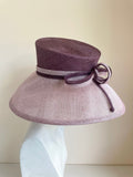 DEBUT AMETHYST & DUSKY PINK BOW TRIM FORMAL HAT