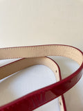 LK BENNETT RED PATENT LEATHER THIN BUCKLE FASTEN BELT SIZE M