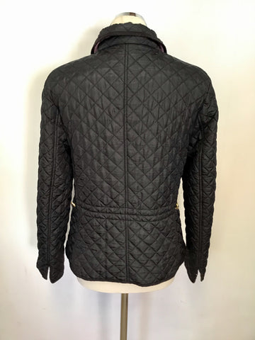 HOBBS BLACK QUILTED ZIP UP JACKET SIZE 12