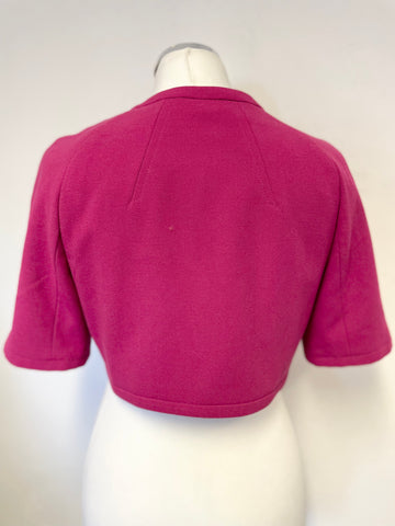 LK BENNETT CERISE PINK SHORT SLEEVED BOLERO JACKET SIZE 10