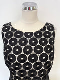 DAMSEL IN A DRESS BLACK LACE OVER IVORY SLEEVELESS PENCIL DRESS SIZE 14