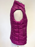 HOBBS RASPBERRY PINK QUILTED PADDED GILET SIZE 12