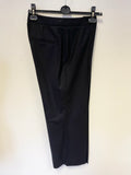 JIGSAW NAVY BLUE WOOL BLEND CROP TROUSERS SIZE 10