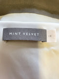 MINT VELVET GREY & YELLOW TRIM SLEEVELESS TIE SIDE DRESS SIZE 14