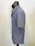 NNO7 NO NATIONALITY DENIM BLUE SHORT SLEEVE SHIRT SIZE M