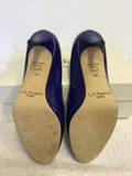 BRAND NEW LK BENNETT SYBILA UKTRA BLUE SAFFIANO PATENT HEELS & MATCHING CLUTCH / SHOULDER BAG SIZE 5.5/38.5