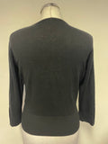 HOBBS BLACK SILK, COTTON & CASHMERE BLEND CARDIGAN SIZE M