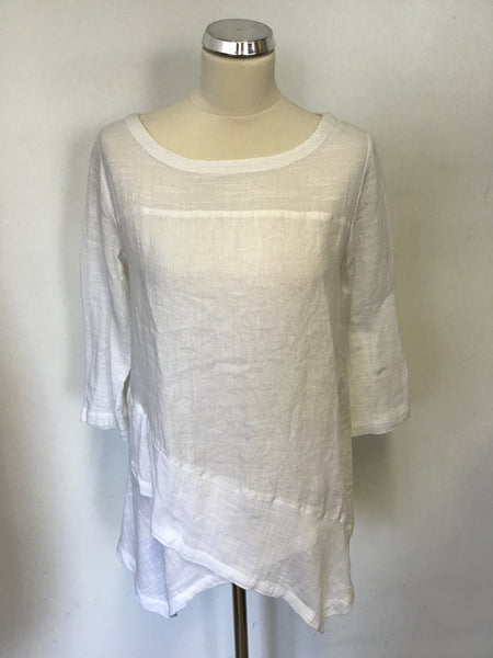 BRAND NEW PHASE EIGHT WHITE COTTON & LINEN TOP SIZE 8