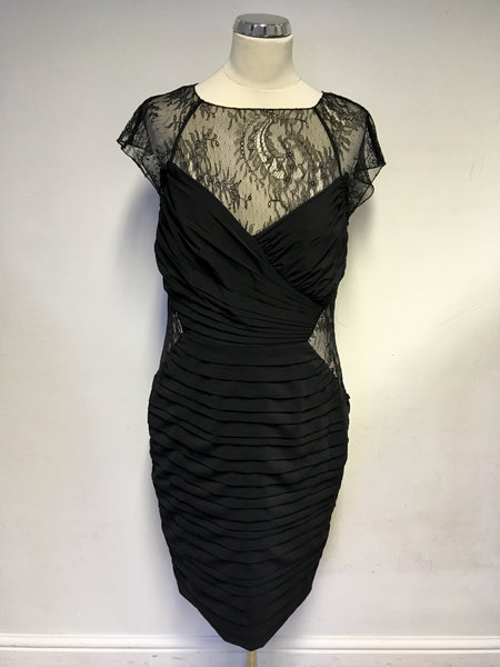 COAST BLACK LACE TRIM SPECIAL OCCASION PENCIL DRESS SIZE 14