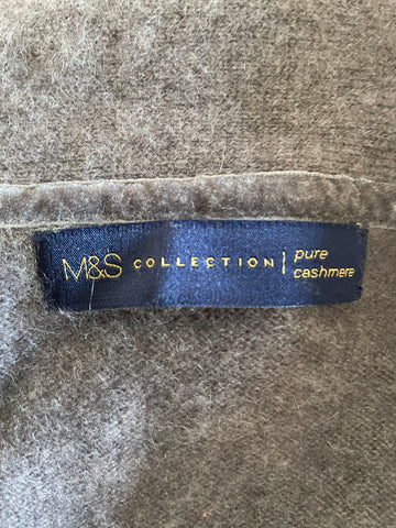 MARKS & SPENCER ESPRESSO PURE CASHMERE LONG CARDIGAN SIZE 8