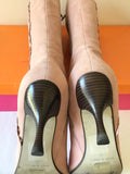 CARVELA VICTORIANA LIGHT PINK SUEDE HEELED BOOTS SIZE 6/39