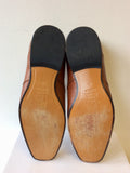 AZOR TAN LEATHER SLIP ON SHOES SIZE 10/44